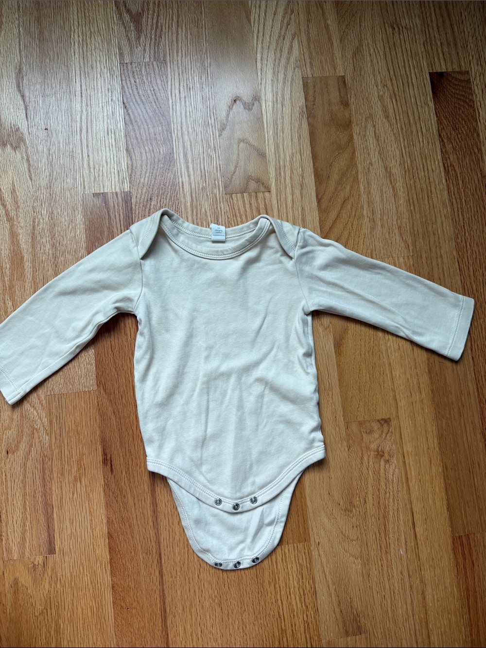 Organic Long-Sleeve Baby One-Piece Bodysuit - Cream